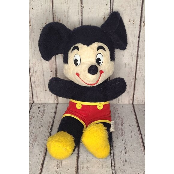 13" 1970 Vintage Mickey Mouse Plush California Stuffed Animal Disney Red Mouth - Picture 1 of 4